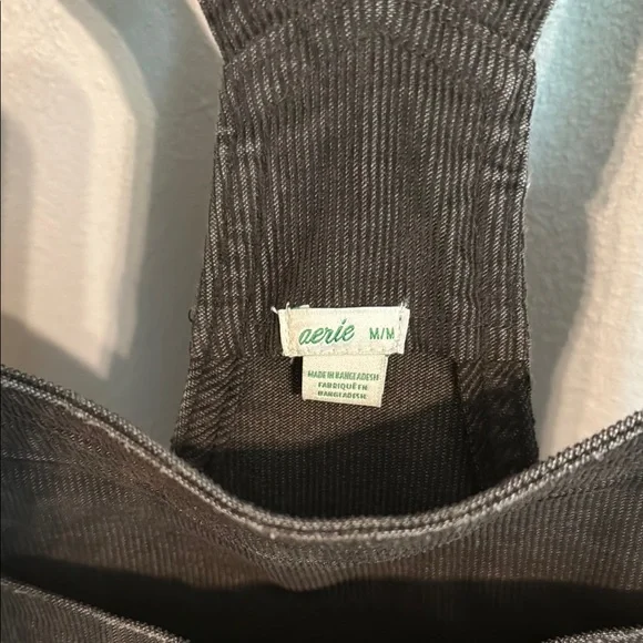Aerie Gray Distressed Corduroy Overalls - Picture 3 of 13